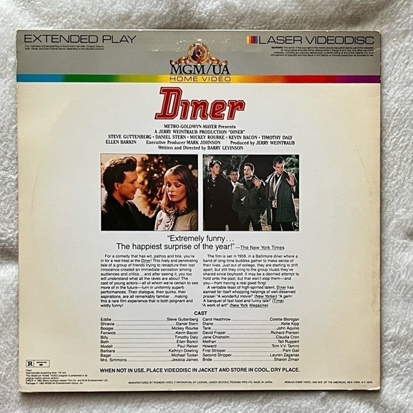 DINER (1982) Vintage LASER VIDEODISC - Picture 2 of 4